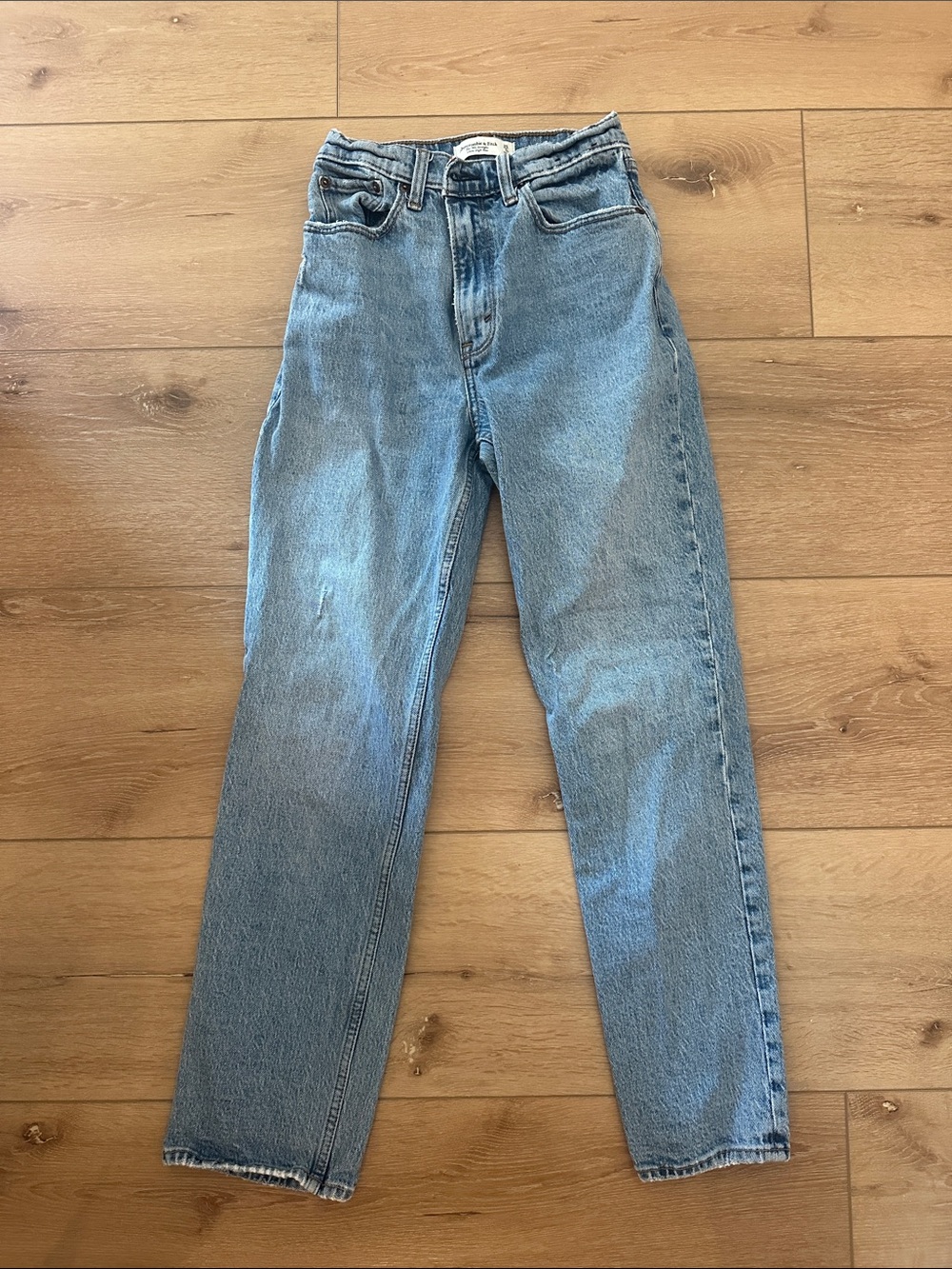 Abercrombie & Fitch Light Blue High-Rise Straight Jeans
